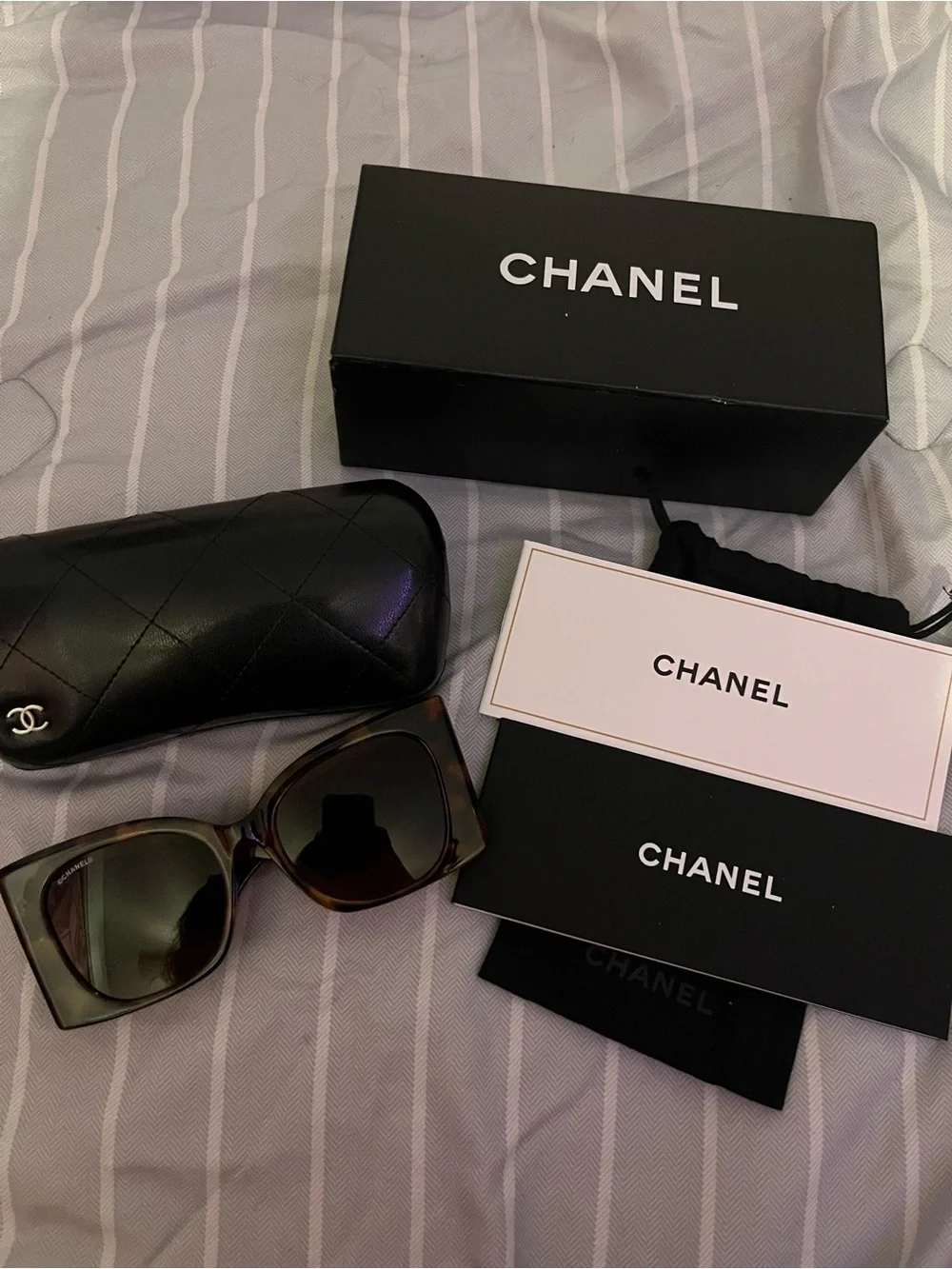 CHANEL Brown Gradient Oversized Square Sunglasses